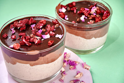 Layered Chocolate Mousse with Açaí Topping