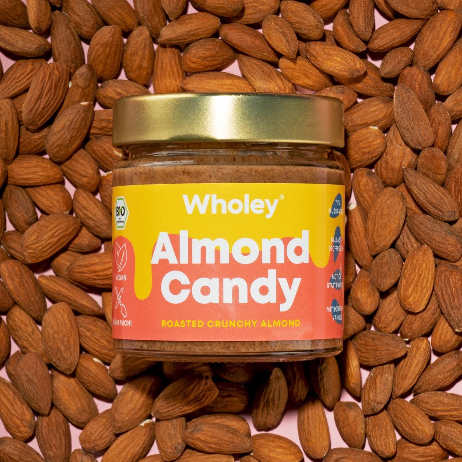 Almond Candy Glas auf Mandeln