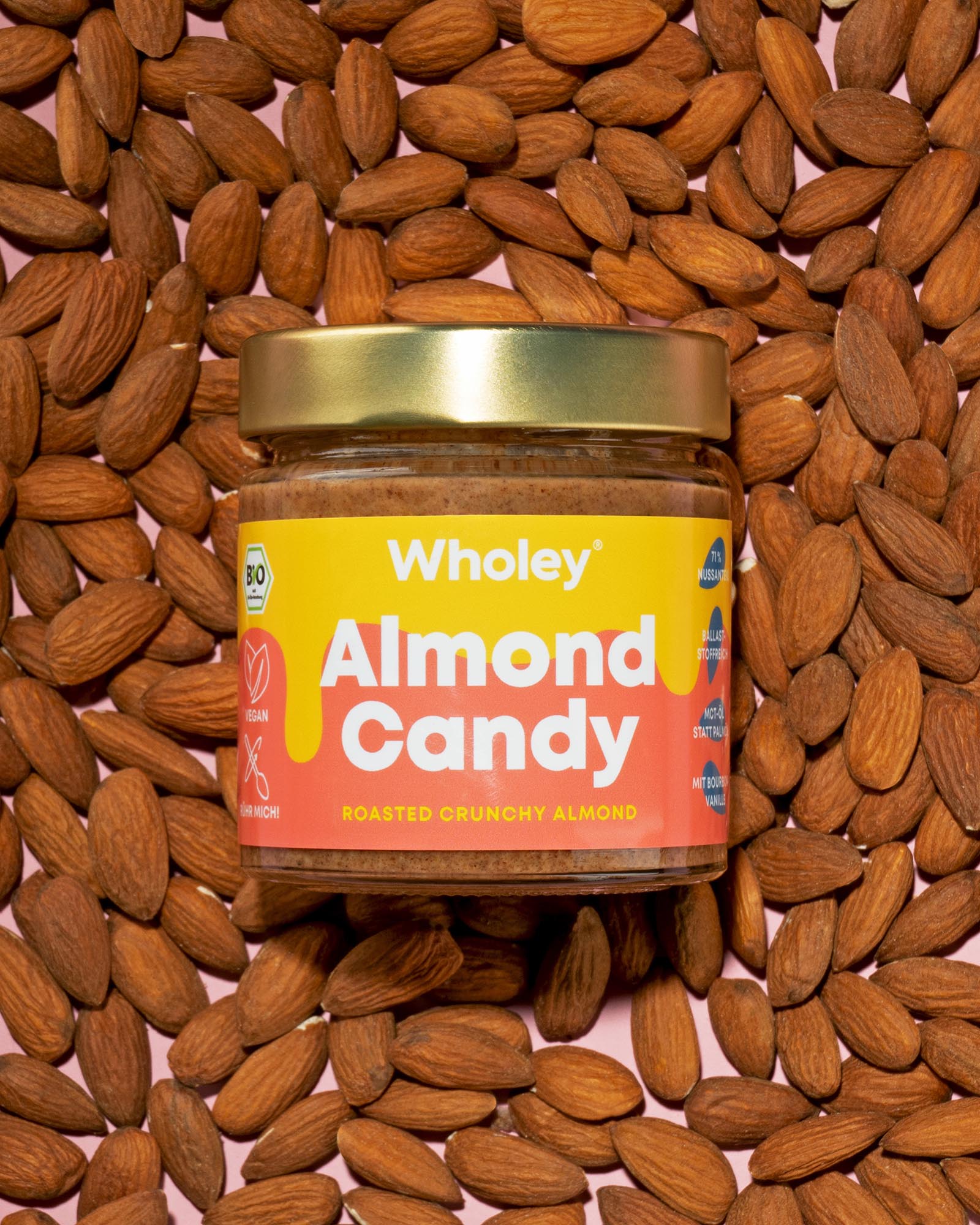 Almond Candy Glas auf Mandeln