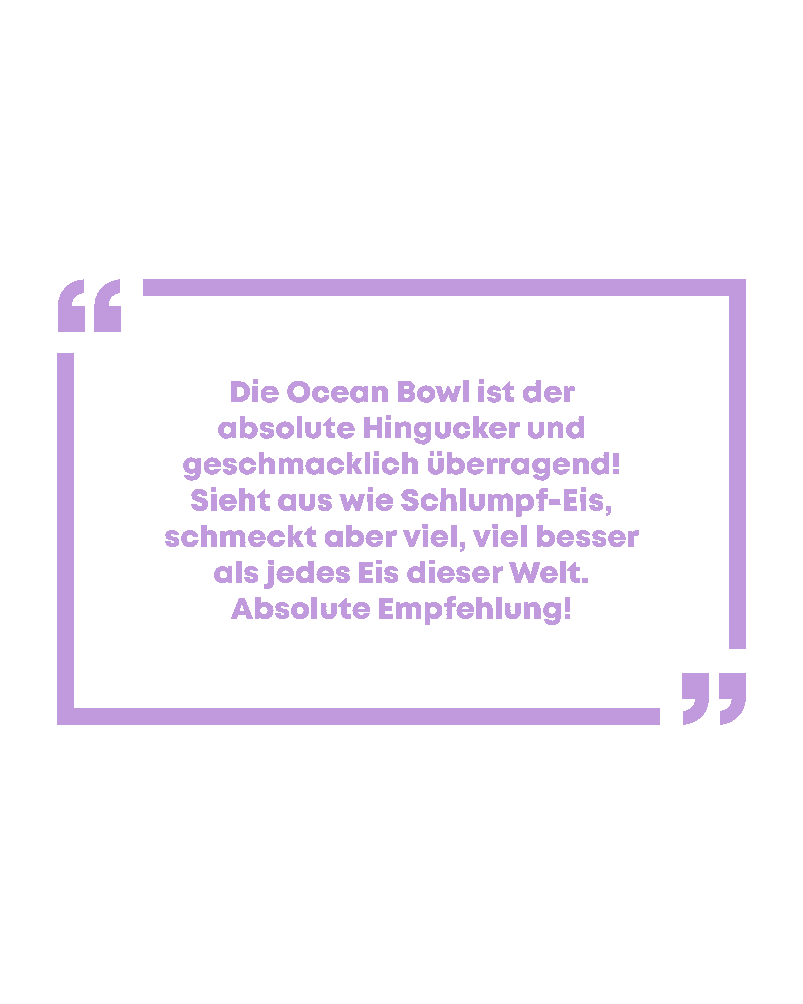 Ocean Bowl Bewertung in lila Rahmen